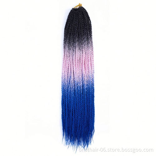 MYZYR20inch Ombre Senegalese Twist Braiding Hair Crochet Braids Synthetic Crochet Hair Extensions Black Brown Women